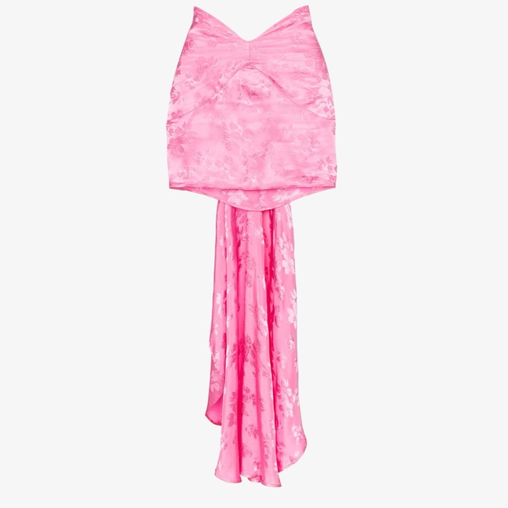 ATTICO Floral Jacquard Butterfly Mini Skirt In Pink